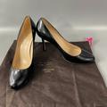 Kate Spade Shoes | Kate Spade New York Black Patent Leather Round-Toe Stiletto Heel Pump, 8.5b | Color: Black/Cream | Size: 8.5