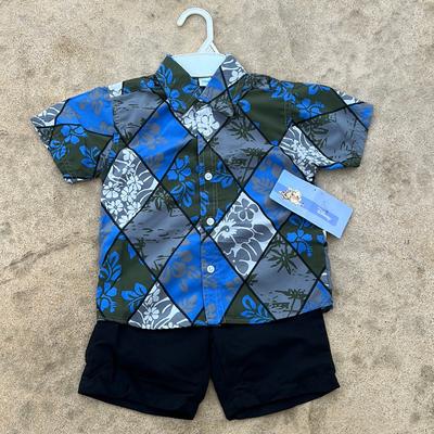 Disney Matching Sets | Disney Hawaiin Short And Button Up Toddler Outfit | Color: Blue/Gray | Size: Various