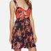 Free People Dresses | Free People Baby It's You Navy Blue & Orange Floral Print Mini Dress Size S. Euc | Color: Blue/Orange | Size: S