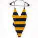 American Eagle Outfitters Swim | American Eagle Striped One Piece Swimsuit | Color: Blue/Yellow | Size: M Long