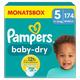 Pampers Windeln Größe 5 (11-16kg) Baby-Dry, Junior, MONATSBOX, bis zu 12 Stunden Rundum-Auslaufschutz, (1er Pack) 174 Stück