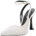 Pinko Damen Lisette Slingback Wildleder Strass Pumps, Z20 Crystal, 36 EU