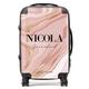 Personalised Suitcase easyJet 45x36x20 Cabin Carry On Hand Luggage Approved for Over 100 Airlines British Airways, Ryanair | Add Your Initials Name (Liquid Pink Marble, Mini Cabin (44x31x20cm)