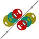 BodyRip 60kg Polygonal Standard Barbell | 1" 5ft Weight Bar, Colour Disc Plates Set | Home Gym, Fitness Strength, Exercise Fat Loss, Workout Lifting