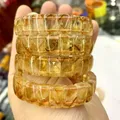 Bracelet de perles de pierre de papeterie jaune pour femme pierre précieuse naturelle bracelet de