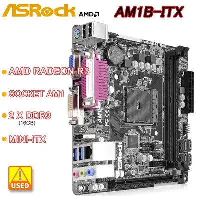 Carte mère AM1 ASRock AM1B-ITX intégré AMD Radeon R3 2 × DDR3 16 Go PCI-E 2.0 SATA III USB3.0
