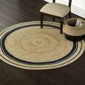 Handmade Hand Woven Boho Braided Jute Area Rug Natural Fibers Round Rugs for Living room Kitchen Indoor & Outdoor Carpet- 8â€� Feet (96 Inch)