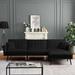 Latitude Run® Korrine 110.2" Upholstered Reclining Sofa Sectional Sofa Bed Velvet in Black | 32.3 H x 110.2 W x 32.3 D in | Wayfair
