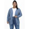 Strickjacke ONLY CARMAKOMA "CARESLY L/S OPEN CARDIGAN NOOS KNT", Damen, Gr. L (50/52), blau (allure melange), Strick, Feinstrick, Obermaterial: 50% Viskose, 27% Nylon, 23% Polyester, meliert, casual, regular fit hüftbedeckend, V-Ausschnitt, Langarm,...