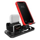 3 in1 Universal Charging Dock Station Holder Stand for iPhone 14 13 12 X 8 Plus /iWatch 8/7/6/5/4/3/2/1/SE (Black)