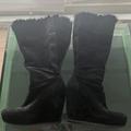 Gucci Shoes | Gucci (Authentic) Suede Shearling Fur Courtney Tall Wedge Boots 38 Black | Color: Black | Size: 38