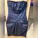 Victoria's Secret Dresses | Body By Victoria's Secret Navy Blue Pin Stripe Strapless Dress Pocket Pleat Line | Color: Black/Blue | Size: 2