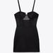 Zara Dresses | Nwt - Black Strappy Corset Dress With Sheer Panel And Stretchy 'Boning'- Zara | Color: Black | Size: S