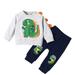 3 Month Old Outfits for Girls 23 Piece Gift Set Toddler Boys Girls Long Sleeve Cartoon Dinosaur Print Prints Pullover Tops Pants Outfits Parents Baby Clothes