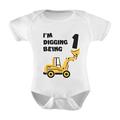 Tstars Boys 1st Birthday Gift Birthday Gift for 1 Year Old Bulldozer Construction Birthday Gifts for Baby Boy Birthday Party Birthday Outfit Infant Baby Boy B Day Baby Shower Bodysuit