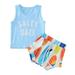 Boys Sweatsuits Size 8 Kids Sweat Suit Little Toddler Kids Baby Boys Outfits Summer Sleeveless Letter Print Vest Tops Hawaii Shorts 2Pcs Clothes Sets Floral Shirt