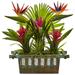 Nearly Natural Bird of Paradise and Bromeliad in Planter