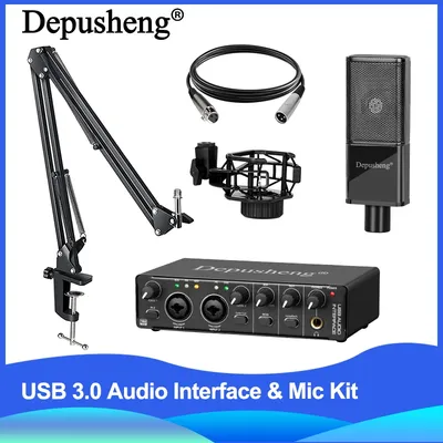 Depusheng – carte son professionnelle MD22 Interface Audio avec moniteur enregistrement en direct