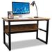 17 Stories Desk Wood/Metal in Brown | 29.53 H x 47.24 W x 23.62 D in | Wayfair 7F4E363D4BD5489C8A93211283FA11AF