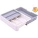 Rebrilliant KÃ¼lle Adjustable Flatware & Kitchen Utensils Drawer Organizer Plastic in Gray | 2.56 H x 15.7 W x 12.4 D in | Wayfair