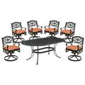 Homestyles Sanibel Aluminum 7 Piece Outdoor Dining Set in Black