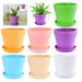 8 Pcs 5.5 Plastic Planters Indoor Flower Plant Pots Topboutique Medium Flower Seedlings Nursery Pot/Planter/Flower Pot with Pallet Modern Decorative Gardening Containers (Multi Color)