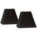 Springcrest Collection Set of 2 Square Lamp Shades Bavarian Black Small 5.25 Top x 10 Bottom x 9.5 Slant Spider Replacement Harp and Finial Fitting