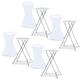 Idmarket - Lot de 4 tables hautes pliantes 105 cm et 4 housses blanches - Blanc