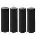 Pillar Candles 2x6 Fluted Ribbed Column Modern Home DÃ©cor Soy Wax Handmade (4 Packs Black)