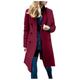 Women Winter Warm Wool Blend Mid-Long Pea Coat Basic Designed Notch Double-Breasted Lapel Jacket Outwear for Women