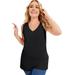 Plus Size Women's V-Neck One + Only Tank Top by June+Vie in Black (Size 30/32)