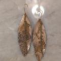 Anthropologie Jewelry | Gold Feather Fringe Earrings | Color: Gold | Size: Os