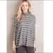 Anthropologie Tops | Anthropologie Postmark Black Gray Striped Mock Neck Top | Color: Black/White | Size: S