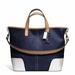 Coach Bags | Coach Hadley Leather Duffle F27728 Silver/Midnig | Color: Blue/White | Size: Os