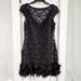 Jessica Simpson Dresses | Jessica Simpson Lace & Feather Dress, Size 8, Euc | Color: Black | Size: 8