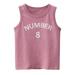 JDEFEG Boys Graphic Long Sleeve Shirt Toddler Kids Baby Boys Girls Letter Number 8 Sleeveless Crewneck Vest T Shirts Tops Tee Clothes for Children Top for Christmas for Boys Cotton Pink 100