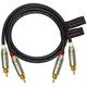 1 Meter RCA Cable Pair - Made with Mogami 2534 - Star Quad, High-Definition Audio Interconnect Cable and Amphenol ACPR Die-Cast, Gold Plated RCA Connectors – Directional design for best performance