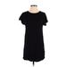 Antistar Casual Dress - Shift Crew Neck Short sleeves: Black Print Dresses - Women's Size X-Small