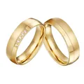 Bagues de mariage en acier inoxydable pour couples alliance d'amour bague de fiançailles en or 18