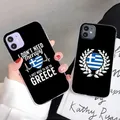 Coque de téléphone avec drapeaux nationaux grecs pour iPhone coque en poly XS 11 12 13 Mini Pro