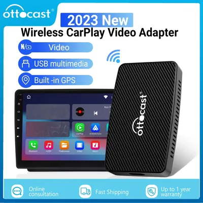 OTTOCAST-Adaptateur CarPlay sans fil Play2Video Android Auto Youtube Netflix Playback Video
