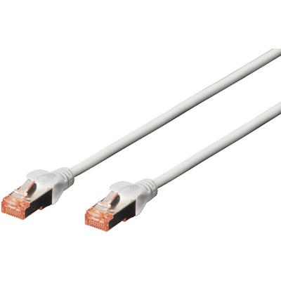 DK-1644-030 RJ45 Netzwerkkabel, Patchkabel cat 6 s/ftp 3.00 m Grau Halogenfrei, verdrillte p