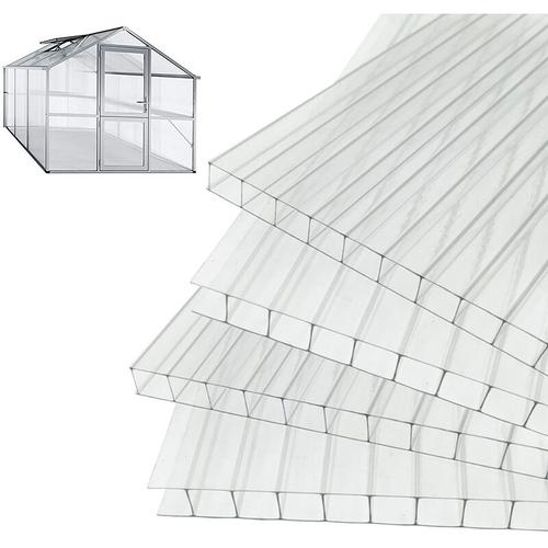14x Polycarbonat Doppelstegplatten 4mm Gewächshaus Hohlkammerplatten – Transparent – Randaco