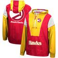 Veste à capuche demi-zippée coupe-vent Mitchell & Ness pour hommes rouge/jaune Atlanta Hawks Hardwood Classics Highlight Reel - Homme Taille: XL