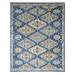 Shahbanu Rugs Denim Blue Hand Knotted Supple Collection Anatolian Design Plush and Soft Natural Wool Oriental Rug (9'1"x11'10")
