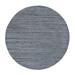 Shahbanu Rugs Arsenic Gray, Modern Striae Design Soft Pile, All Wool Hand Loomed, Round Oriental Rug (8'0" x 8'0") - 8'0" x 8'0"