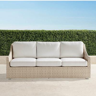 Ashby Sofa with Cushions in Shell Finish - Standard, Snow with Logic Bone Piping - Frontgate
