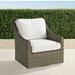 Ashby Swivel Lounge Chair with Cushions in Putty Finish - Frida Leaf Indigo, Standard - Frontgate