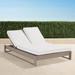 Palermo Double Chaise Lounge with Cushions in Dove Finish - Colome Tile Indigo - Frontgate