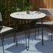 SEI Furniture Watkindale Stainless Steel Outdoor Bistro Table in White/Black